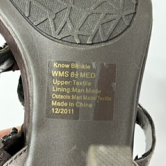 Kenneth Cole Reaction Women’s Size 8.5 M Beads and Jewels Pewter 4" Sandal heels - Picture 8 of 9